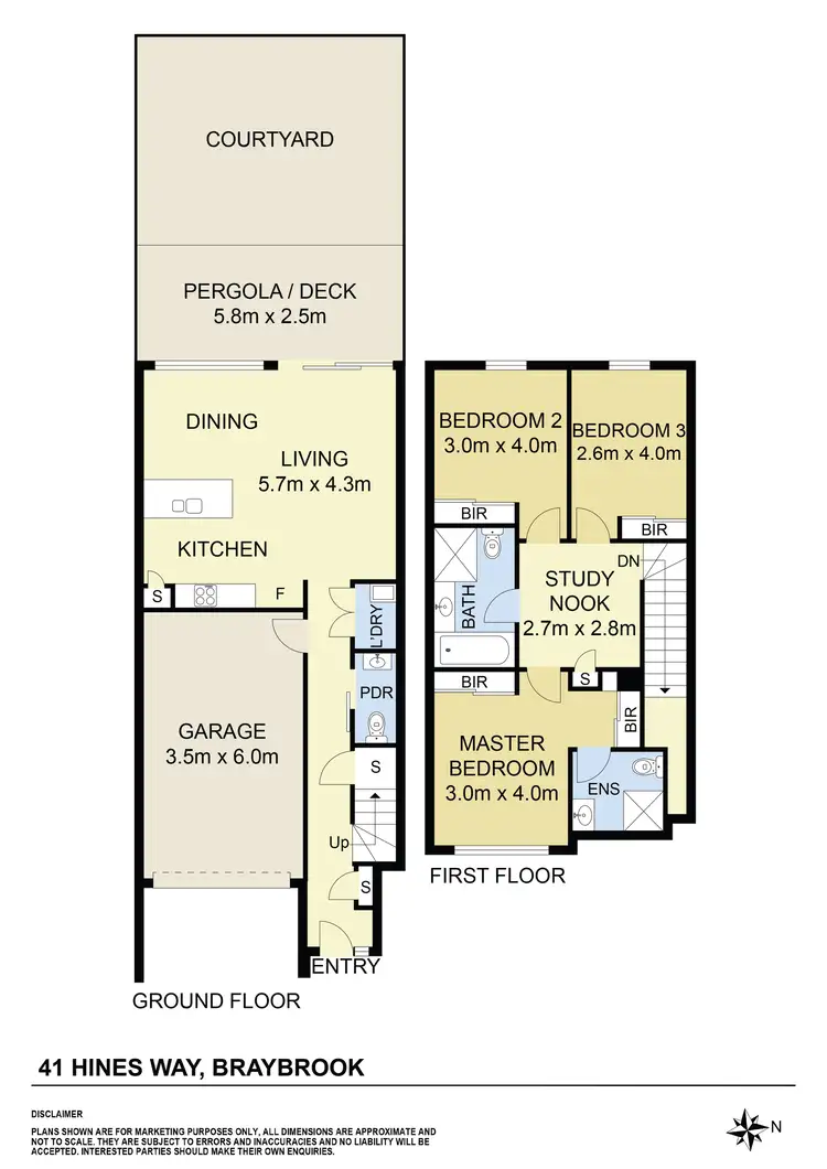 Floorplan of Homely townhouse listing, 41 Hines Way, Braybrook VIC 3019
