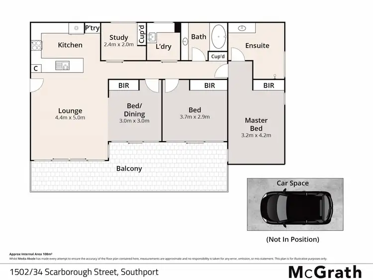 Floorplan of Homely apartment listing, 1502/34 Scarborough Street, Southport QLD 4215
