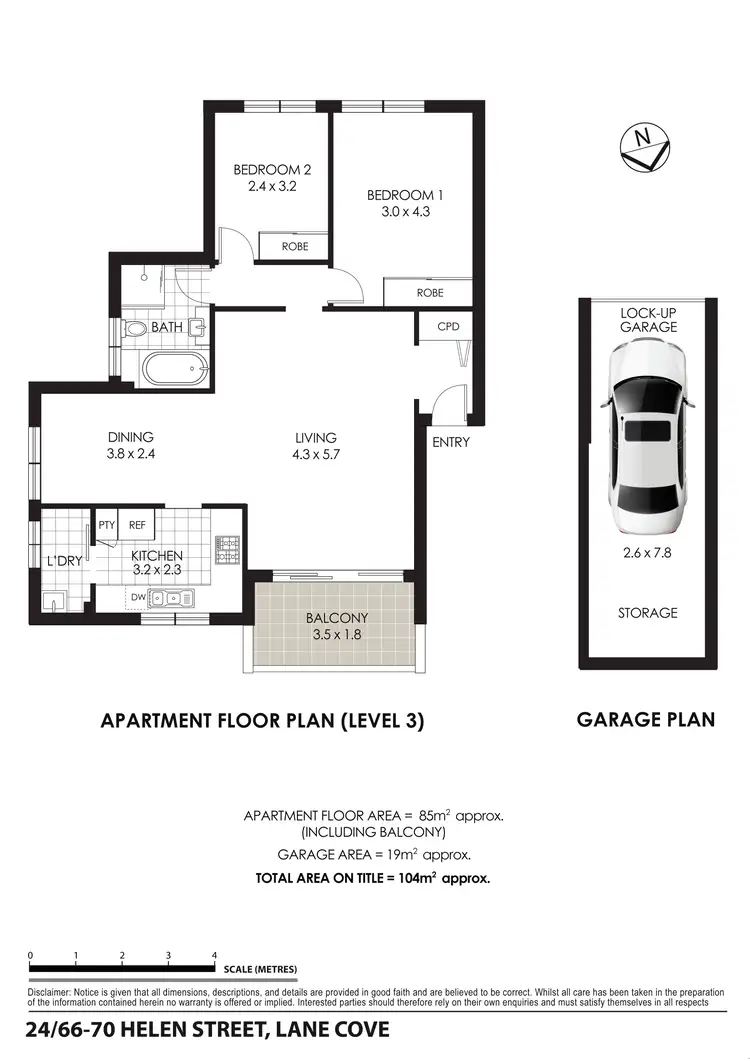 Floorplan of Homely apartment listing, 24/66-70 Helen Street, Lane Cove NSW 2066