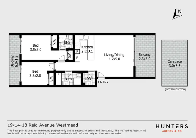Floorplan of Homely unit listing, 19/14-18 Reid Avenue, Westmead NSW 2145