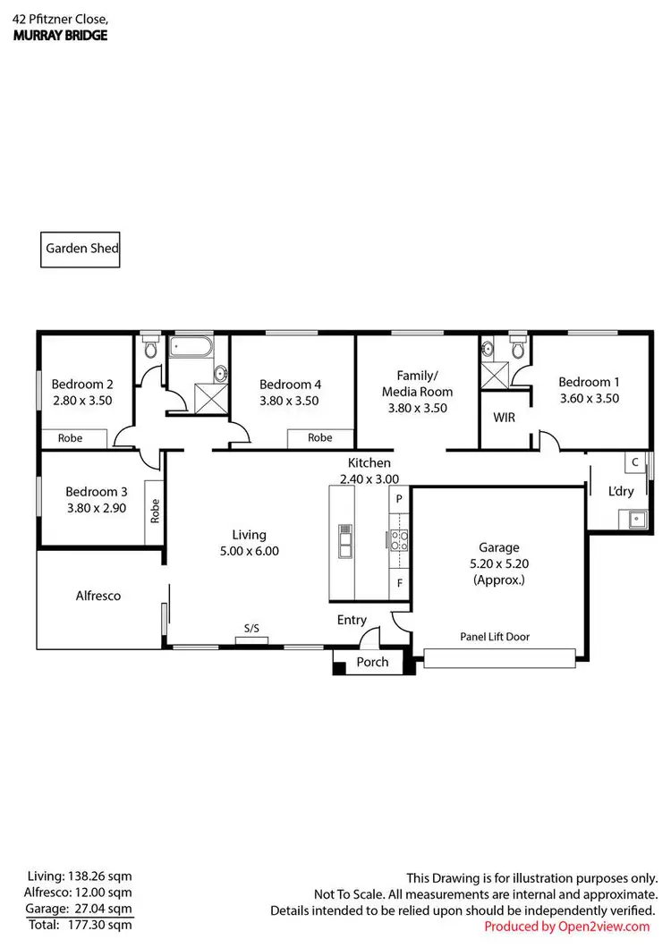 Floorplan of Homely house listing, 42 Pfitzner Close, Murray Bridge SA 5253