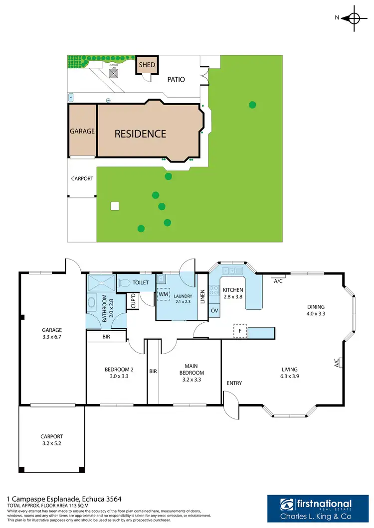 Floorplan of Homely unit listing, 1 Campaspe Esplanade, Echuca VIC 3564