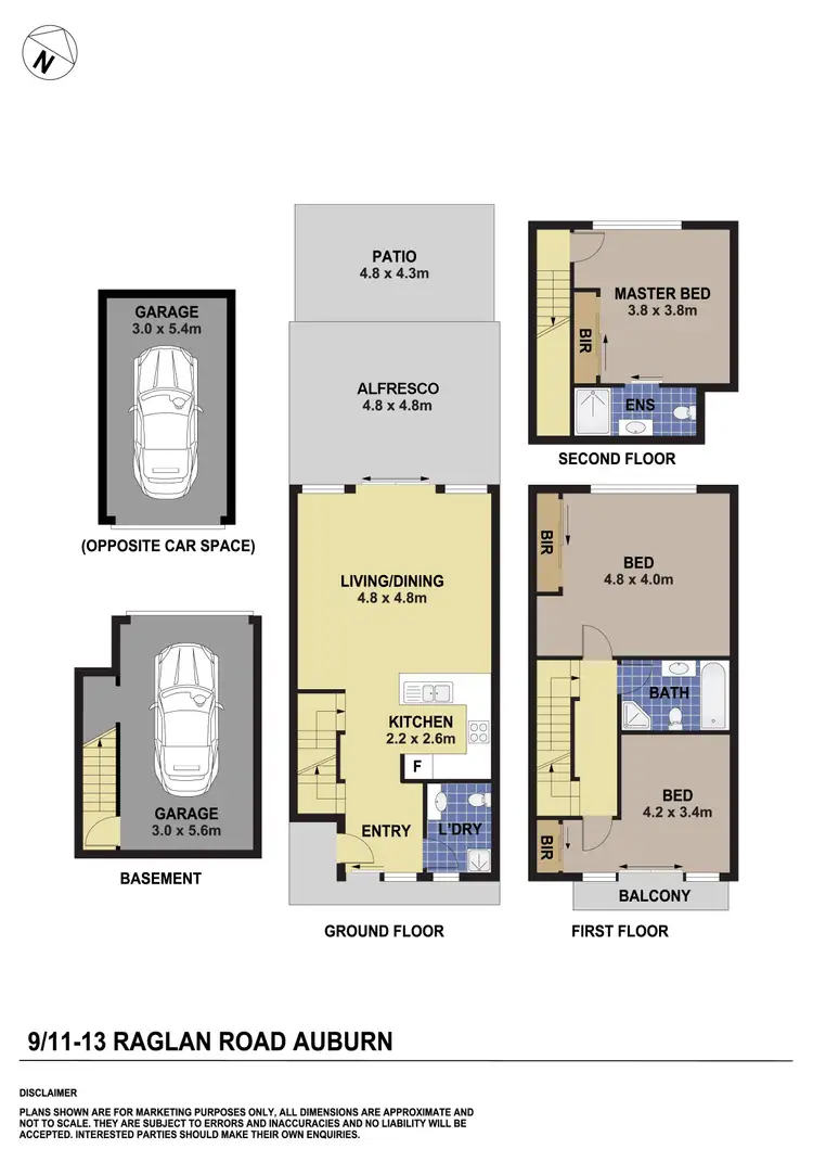 Floorplan of Homely townhouse listing, 9/11-13 Raglan Road, Auburn NSW 2144