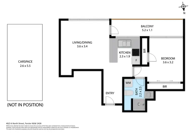 Floorplan of Homely unit listing, 40/2-6 North Street, Forster NSW 2428