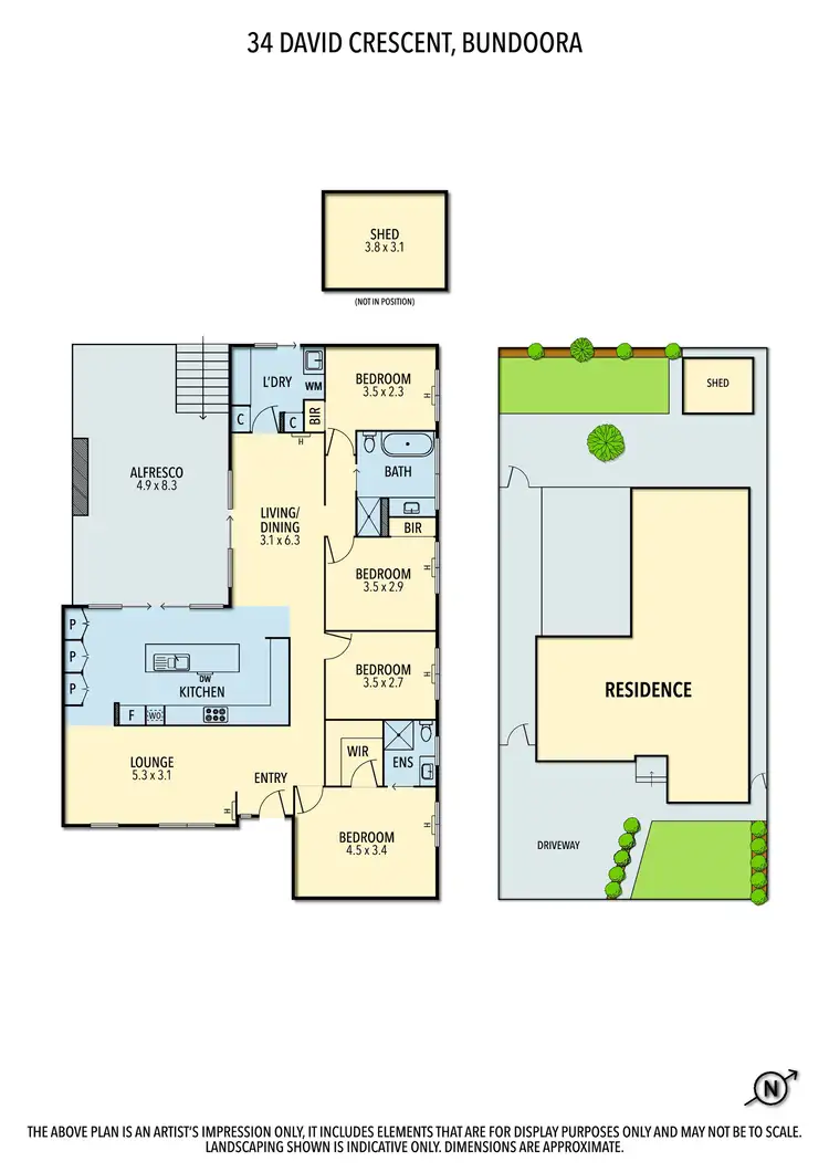Floorplan of Homely house listing, 34 David Crescent, Bundoora VIC 3083