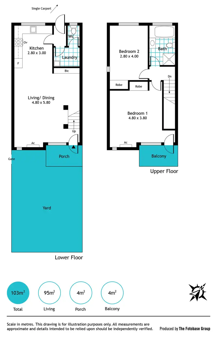 Floorplan of Homely townhouse listing, 2/24 Trevelyan Street, Wayville SA 5034
