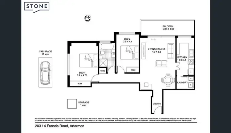 Floorplan of Homely apartment listing, 203/4 Francis Road, Artarmon NSW 2064