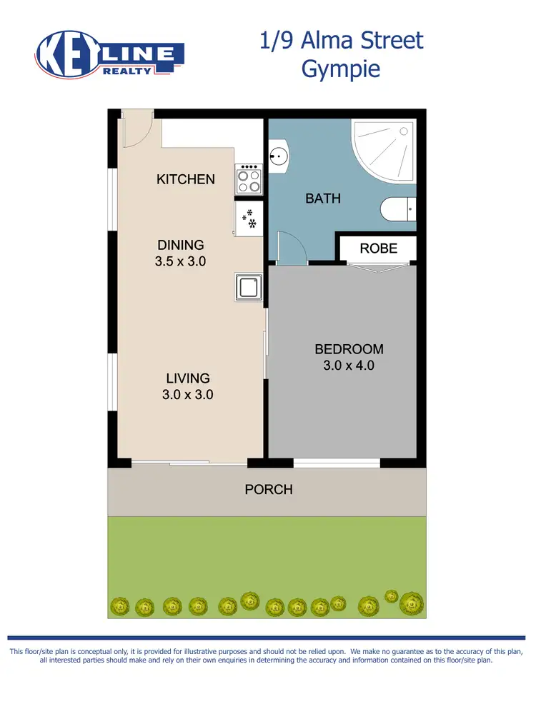 Floorplan of Homely unit listing, 1/9 Alma Street, Gympie QLD 4570