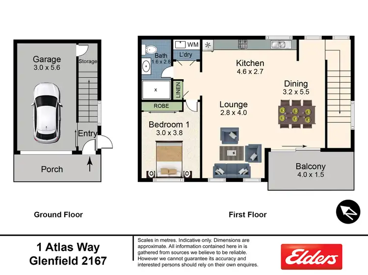 Floorplan of Homely unit listing, 1 Atlas Way, Glenfield NSW 2167