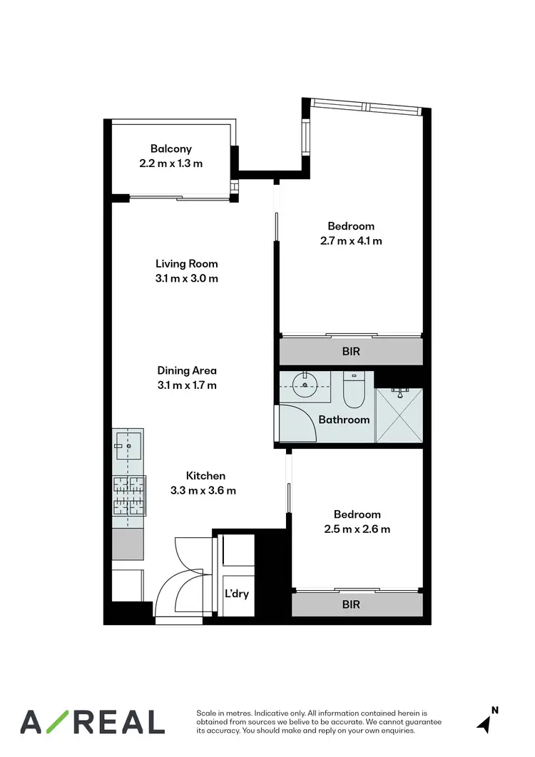 Floorplan of Homely apartment listing, 2504/285 La Trobe Street, Melbourne VIC 3000