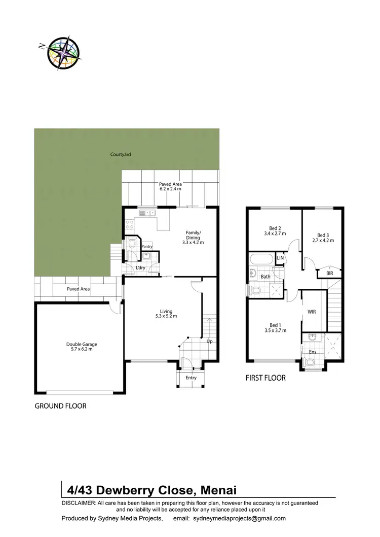 Floorplan of Homely semi-detached listing, 4/43 Dewberry Close, Menai NSW 2234