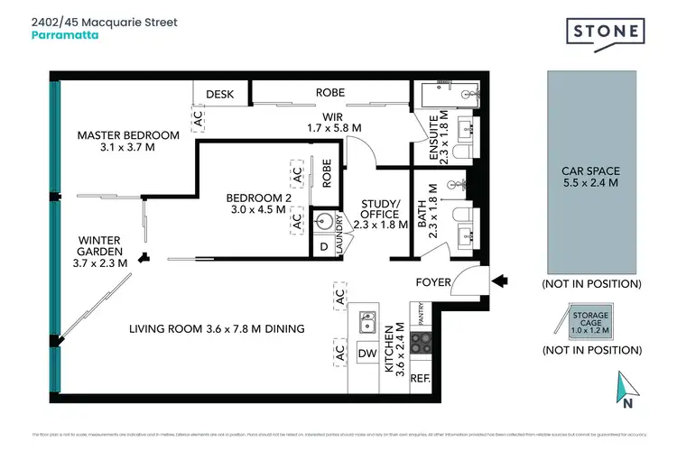 Floorplan of Homely apartment listing, 2402/45 Macquarie Street, Parramatta NSW 2150