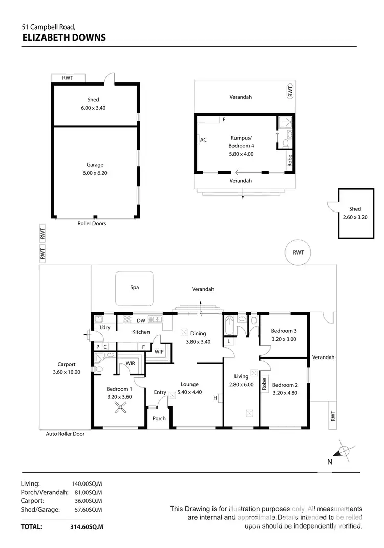 Floorplan of Homely house listing, 51 Campbell Road, Elizabeth Downs SA 5113