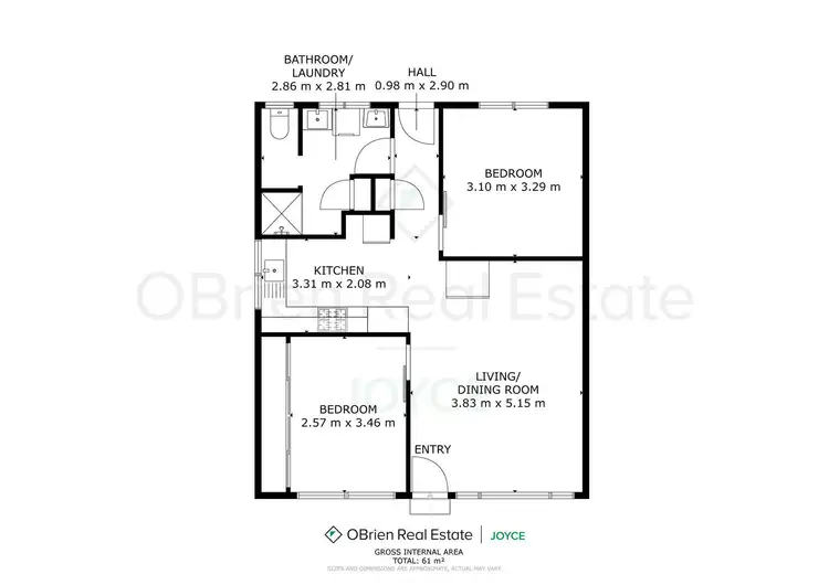 Floorplan of Homely unit listing, 1/3 Swan Street, Wangaratta VIC 3677