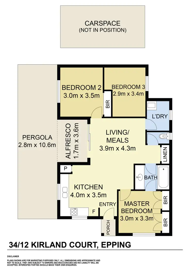 Floorplan of Homely unit listing, 34/12 Kirkland Court, Epping VIC 3076