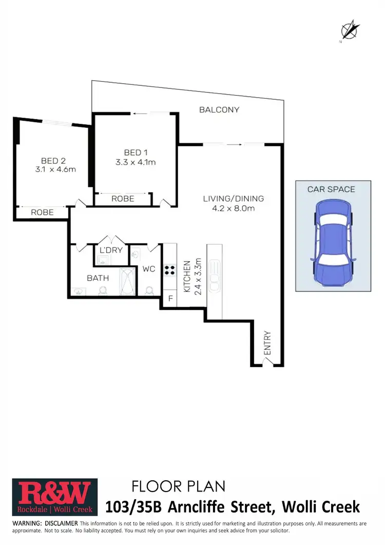 Floorplan of Homely apartment listing, 103/35B Arncliffe Street, Wolli Creek NSW 2205