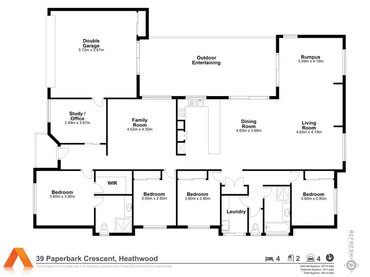 Floorplan of Homely house listing, 39 Paperbark Crescent, Heathwood QLD 4110