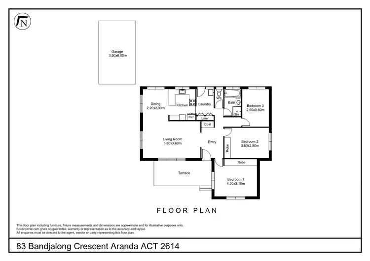 Floorplan of Homely house listing, 83 Bandjalong Crescent, Aranda ACT 2614