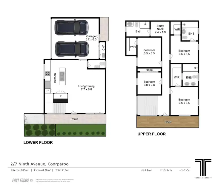 Floorplan of Homely townhouse listing, 2/7 Ninth Avenue, Coorparoo QLD 4151