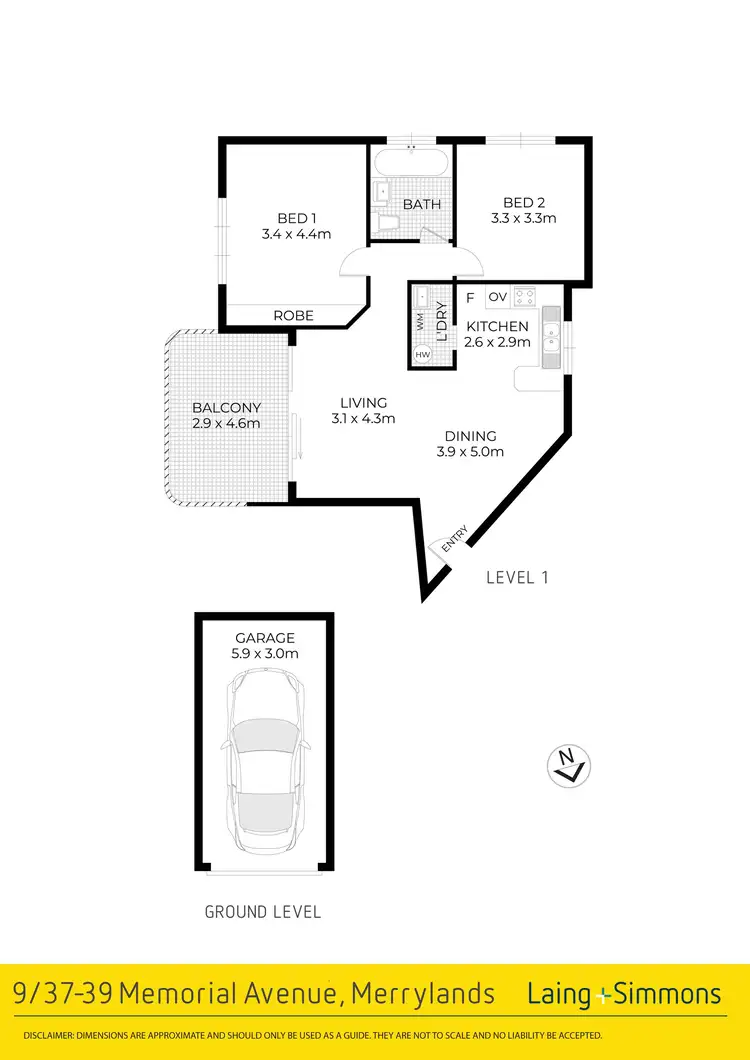 Floorplan of Homely apartment listing, 9/37-39 Memorial Avenue, Merrylands NSW 2160