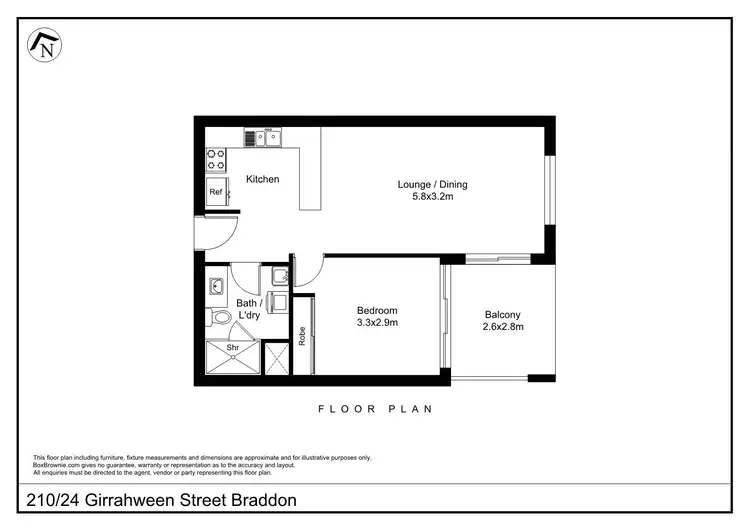Floorplan of Homely apartment listing, 210/24 Girrahween Street, Braddon ACT 2612