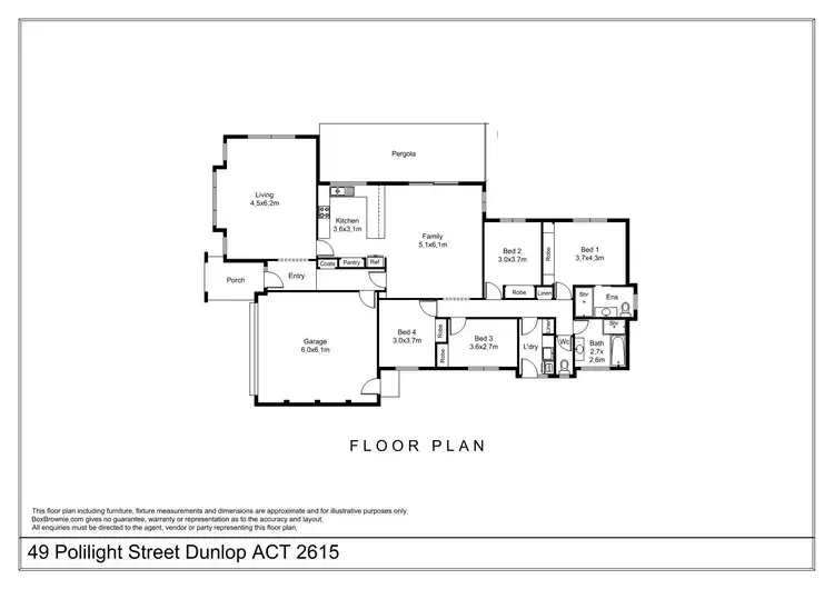 Floorplan of Homely house listing, 49 Polilight Street, Dunlop ACT 2615