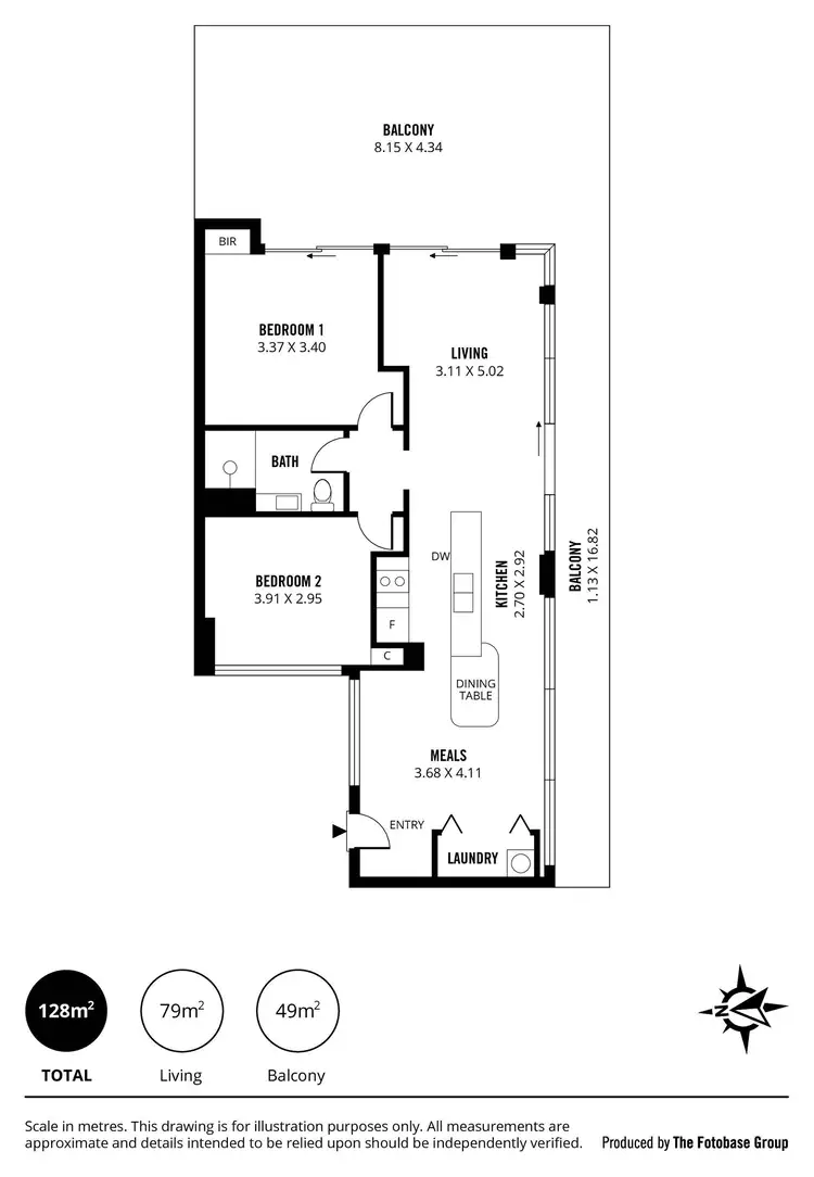 Floorplan of Homely apartment listing, 721/61 Hindmarsh Square, Adelaide SA 5000