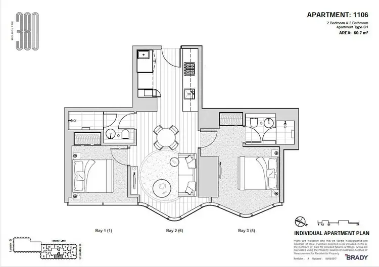Floorplan of Homely apartment listing, 1106/371 Little Lonsdale Street, Melbourne VIC 3000