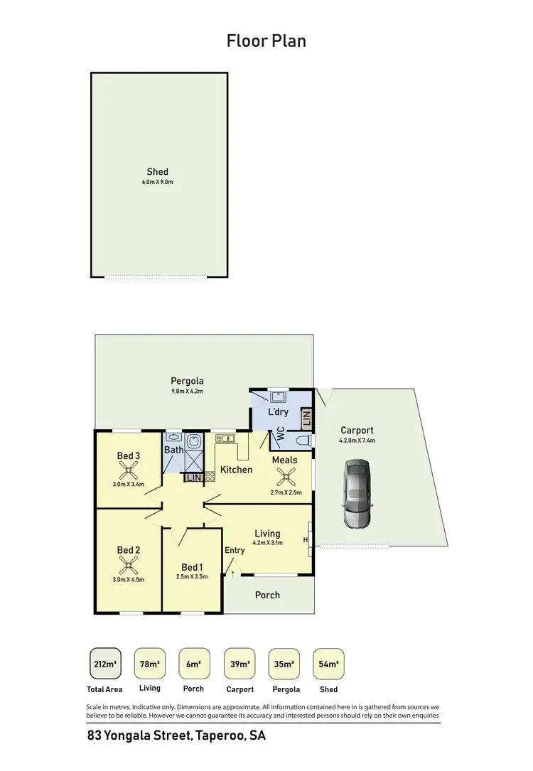 Floorplan of Homely house listing, 83 Yongala Street, Taperoo SA 5017