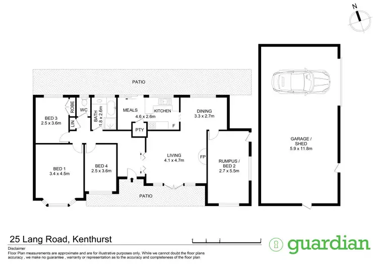Floorplan of Homely rural property listing, 25 Lang Road, Kenthurst NSW 2156
