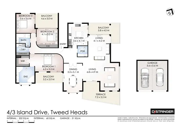 Floorplan of Homely unit listing, 4/3 Island Drive, Tweed Heads NSW 2485