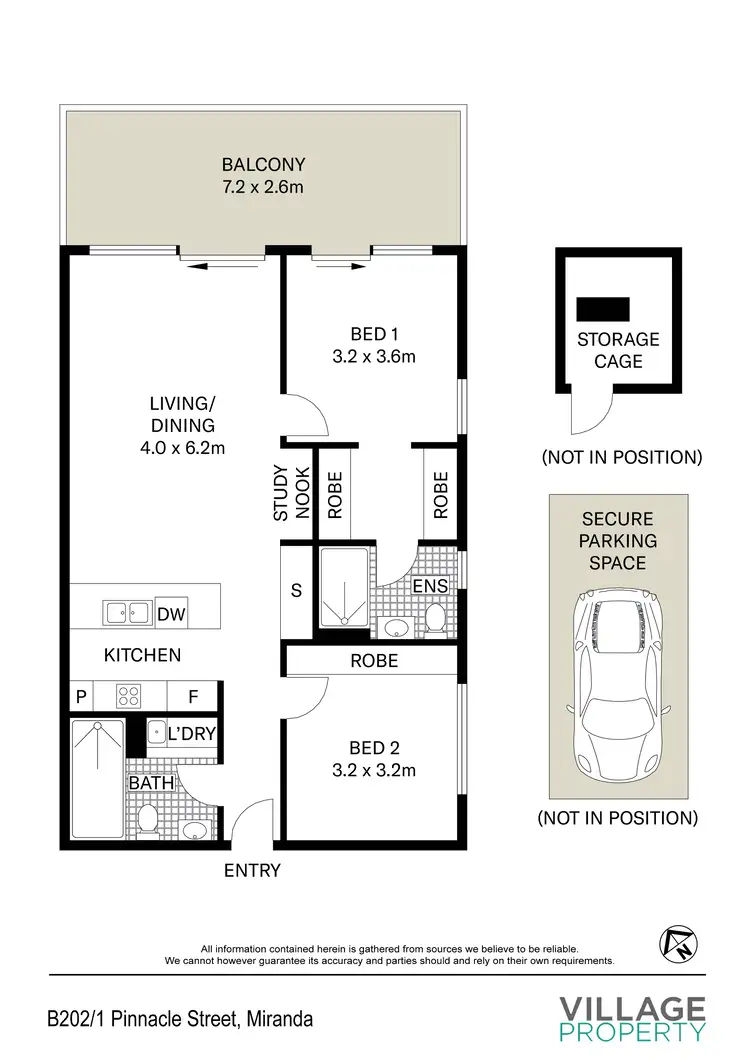 Floorplan of Homely apartment listing, B202/1 Pinnacle Street, Miranda NSW 2228