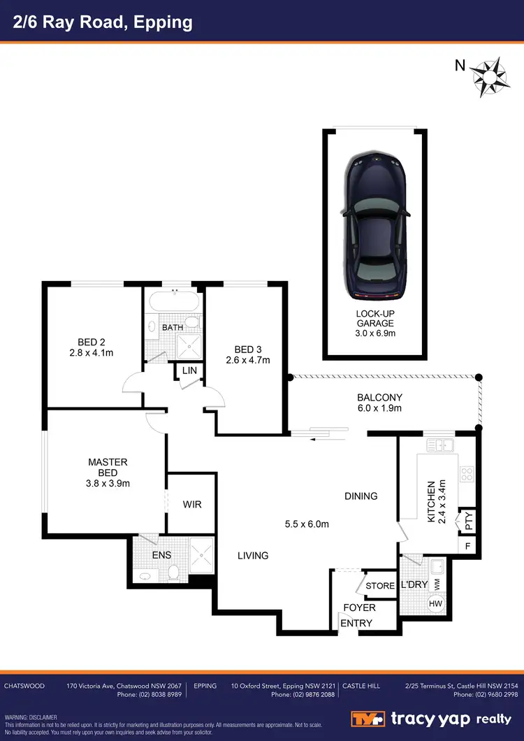 Floorplan of Homely apartment listing, 2/6 Ray Road, Epping NSW 2121