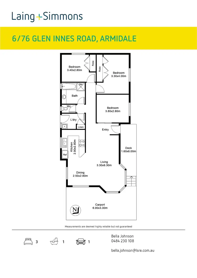 Floorplan of Homely unit listing, 6/76 Glen Innes Road, Armidale NSW 2350