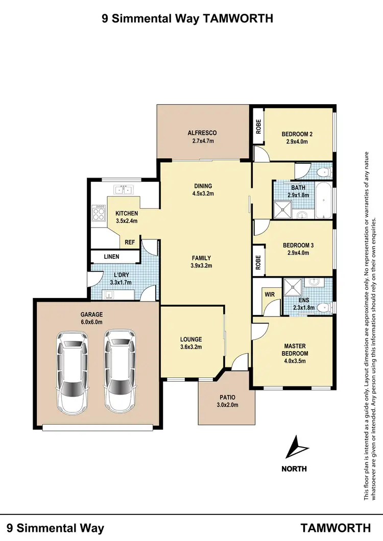 Floorplan of Homely house listing, 9 Simmental Way, Tamworth NSW 2340