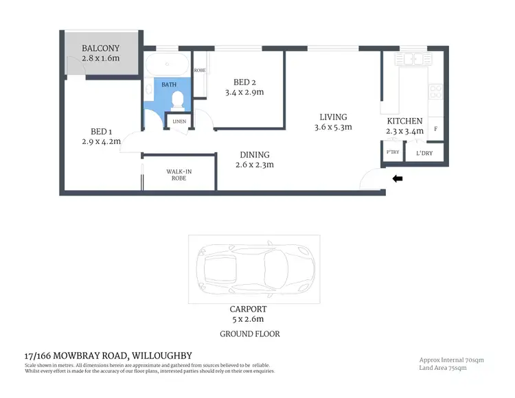 Floorplan of Homely apartment listing, 17/166 Mowbray Road, Willoughby NSW 2068