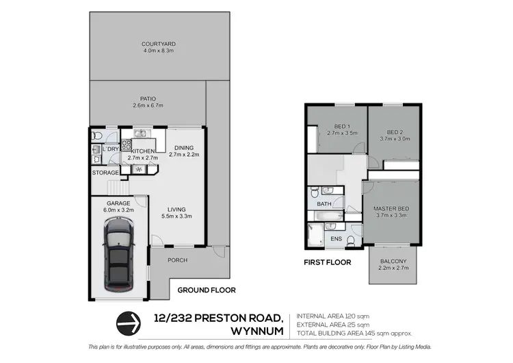 Floorplan of Homely townhouse listing, 12/232 Preston Road, Wynnum West QLD 4178