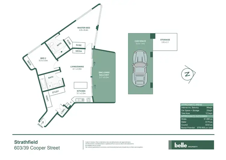 Floorplan of Homely apartment listing, 603/39 Cooper Street, Strathfield NSW 2135