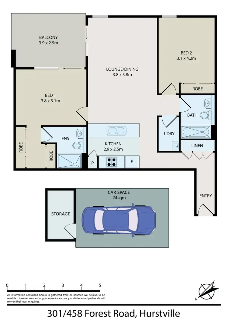 Floorplan of Homely unit listing, 301/458 Forest Road, Hurstville NSW 2220