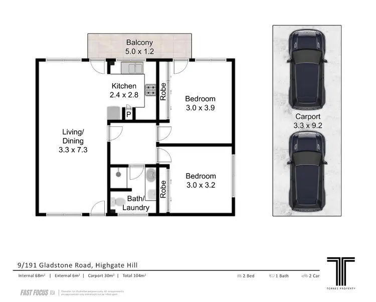 Floorplan of Homely apartment listing, 9/191 Gladstone Road, Highgate Hill QLD 4101