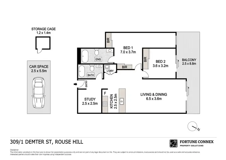 Floorplan of Homely apartment listing, A309/1 Demeter Street, Rouse Hill NSW 2155