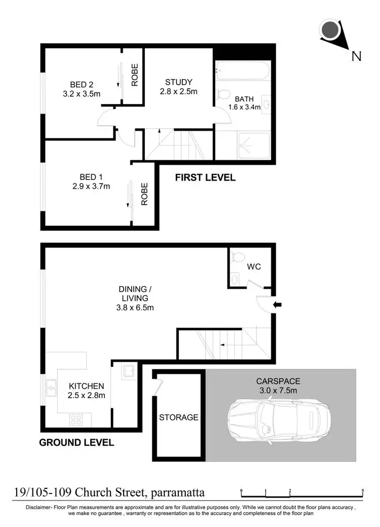 Floorplan of Homely apartment listing, 19/105-107 Church Street, Parramatta NSW 2150