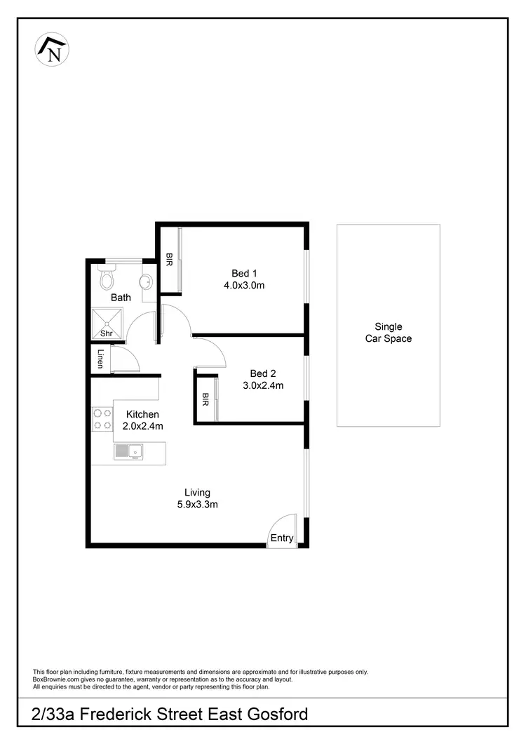 Floorplan of Homely unit listing, 2/33A Frederick Street, East Gosford NSW 2250