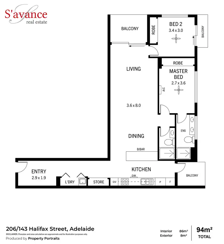 Floorplan of Homely apartment listing, 206/143 Halifax Street, Adelaide SA 5000