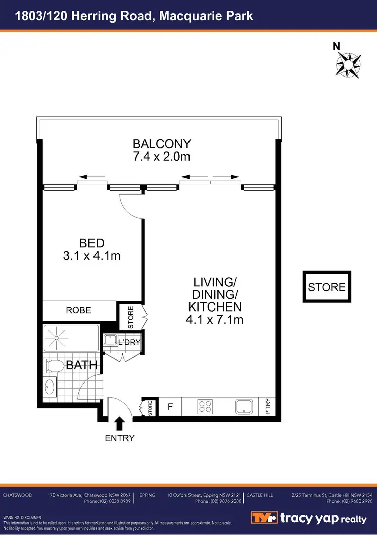 Floorplan of Homely apartment listing, 1803/120 Herring Road, Macquarie Park NSW 2113