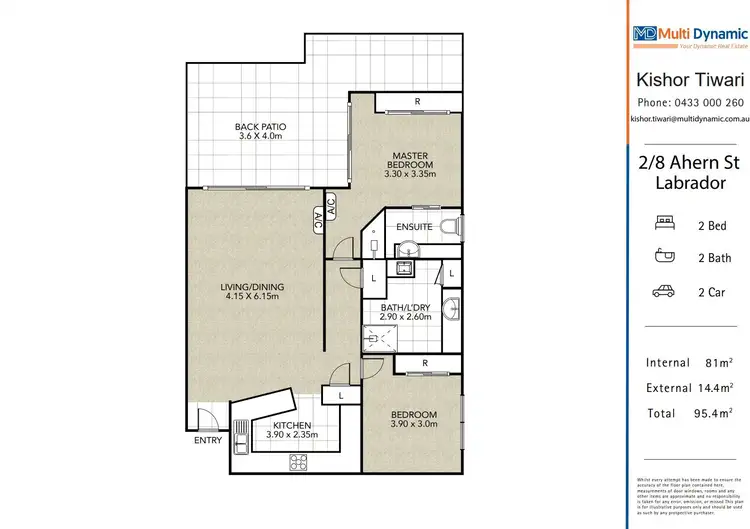 Floorplan of Homely unit listing, 2/8-10 Ahern Street, Labrador QLD 4215
