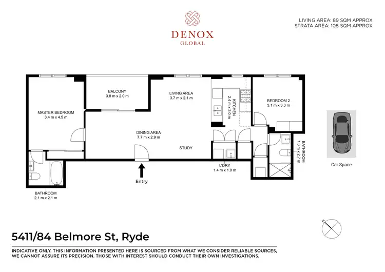 Floorplan of Homely apartment listing, 5411/84 Belmore Street, Ryde NSW 2112