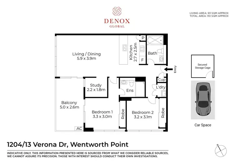 Floorplan of Homely apartment listing, 1204/13 Verona Drive, Wentworth Point NSW 2127