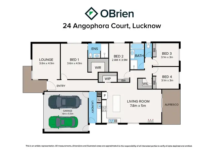 Floorplan of Homely house listing, 24 Angophora Court, Lucknow VIC 3875