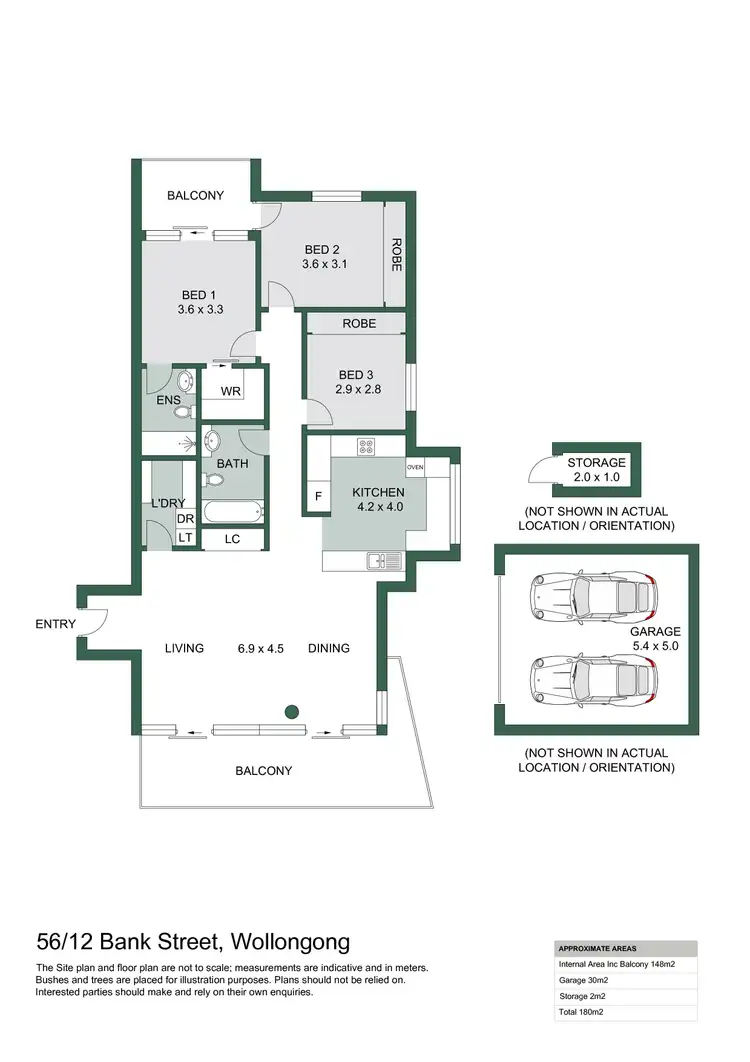 Floorplan of Homely apartment listing, 56/12 Bank Street, Wollongong NSW 2500